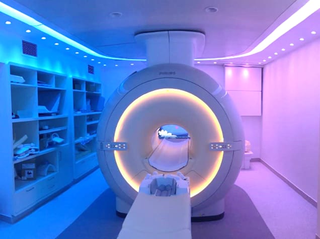 MRI room with LED lighting for enhanced ambiance